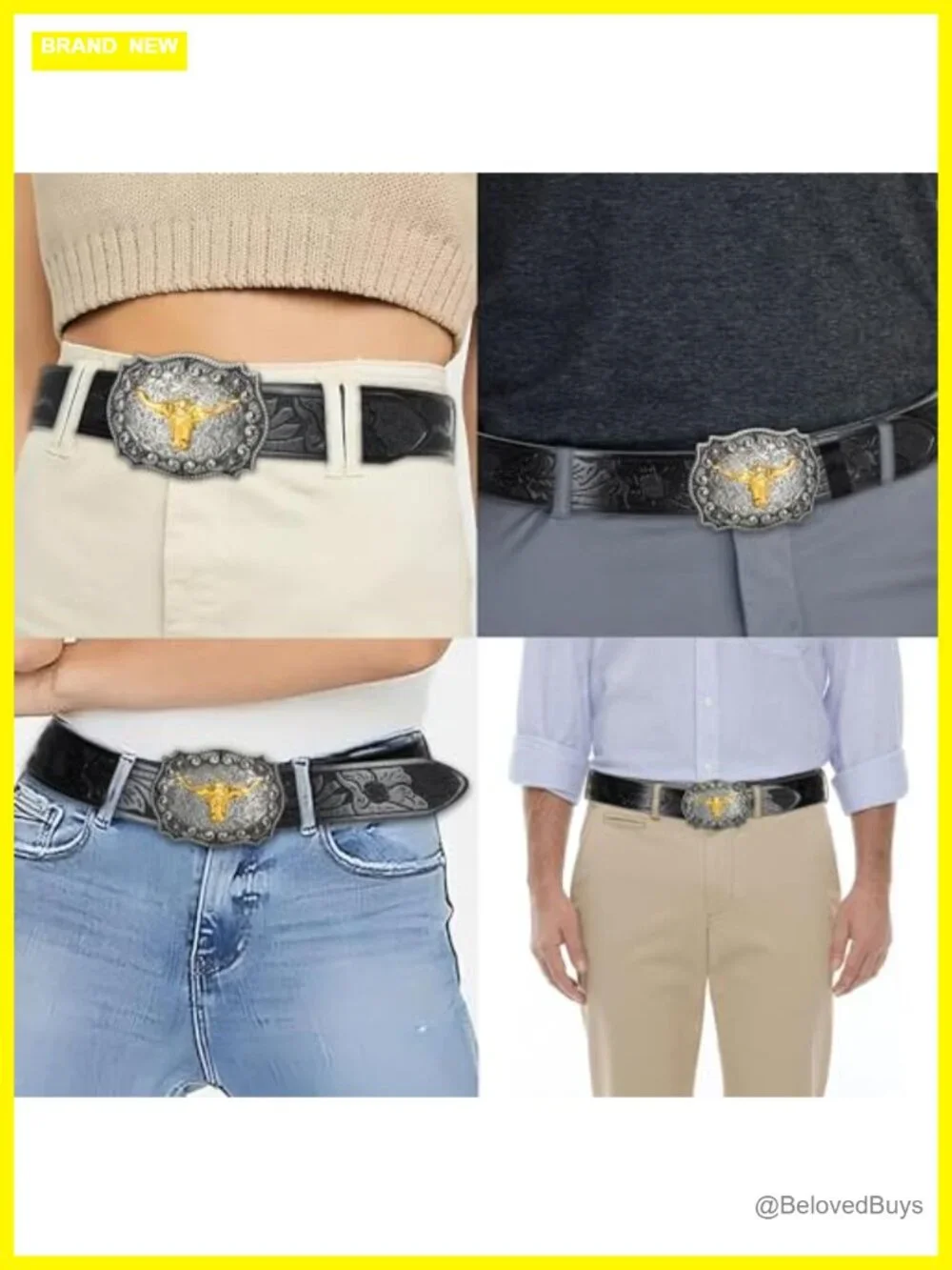 Western Cowboy Belt Men Women Waist 25-38 Faux Leather